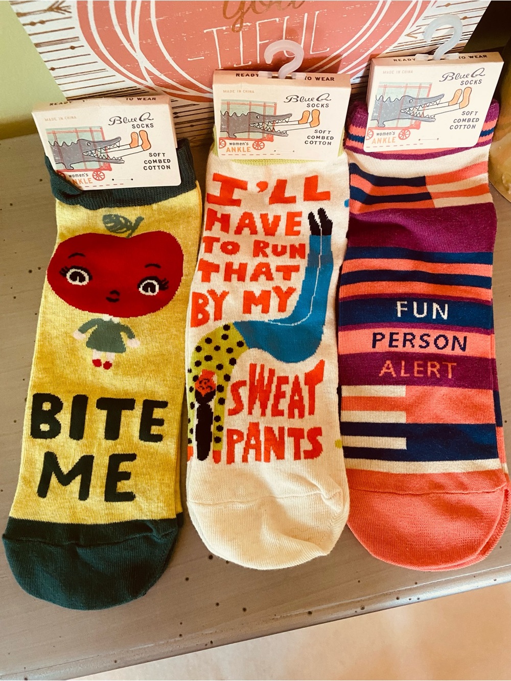 Blue Q crew socks
